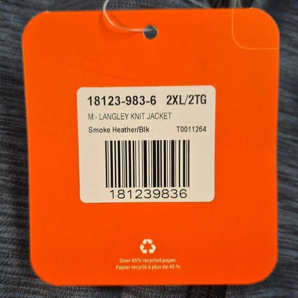 NWT Elevate Langley Knit Jacket Smoke/Heather Black Sz 2XL - Picture 4 of 7